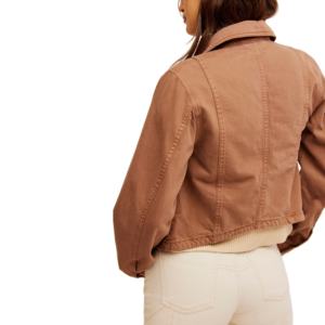 Chaqueta Vaquera Corta para Mujer, Elegante, con Cierre de Botones, Forro de Algodón Transpirable, Diseño Teñido Otoñal, para Invierno - Product Image 2