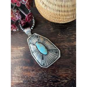 Bobby Johnson # Pendentif en argent sterling et turquoise (8 pièces) avec technologie d'incrustation à sertissage clos - Product Image 4