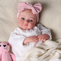 Poupée Reborn silencieuse Babeside Alger de 20 pouces, petite fille, tête en vinyle, corps en tissu doux, poupée réaliste, jouet en peluche