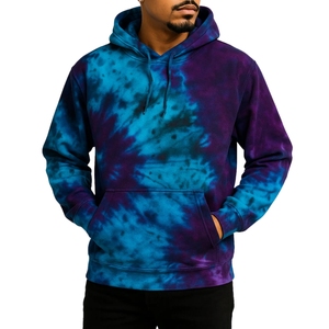 Sweat à capuche imprimé tie-dye d'hiver, couleurs vives et colorées, pull unisexe, polaire doux et chaud, style streetwear, décontracté, à porter au quotidien, design personnalisé - Product Image 4