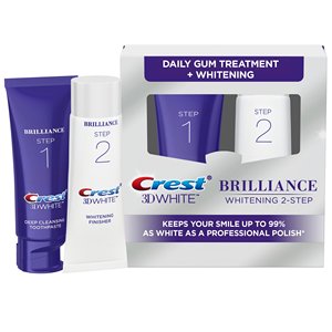 <strong>Crest</strong> 3DWhite Brilliance + Whitening Two-Step <strong>Toothpaste</strong>, Mint, 4.0 oz and 2.3 oz
