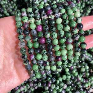 สร้อยข้อมือลูกปัดกลมโรบี้โซไซต์สำหรับหินคริสตัลหินอัญมณี - Product Image 5