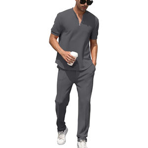 Gran oferta, chándal de invierno de algodón 100% Sostenible para hombre, ropa de calle transpirable ligera con patrón sólido, venta en línea - Product Image 1