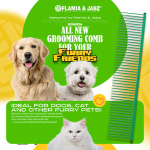 Peigne de toilettage pour animaux de compagnie en acier inoxydable pour chiens et chats |   Peigne démêlant professionnel antirouille à 48 broches pour cheveux longs et courts - Product Image 2