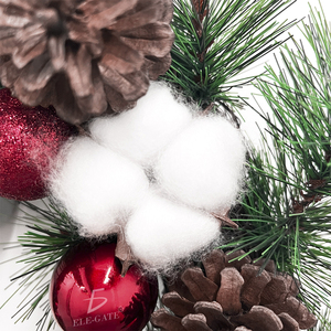 Ghirlanda natalizia da interno da 50 cm con ornamenti e fiocco coordinato per decorazioni per feste all'aperto - Product Image 5