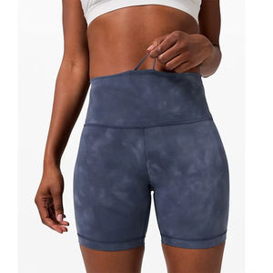 Shorts de yoga personnalisés sans couture à taille haute en spandex/nylon, respirants, extensibles dans les quatre sens, avec motif uni pour le sport et la salle de sport - Product Image 3