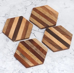 Posavasos de madera natural con estilo, juego de posavasos grabado con brújula para bebidas para el hogar, esteras y almohadillas decorativas náuticas de mesa - Product Image 4