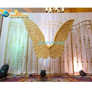 Marco de Metal dorado para puerta de boda, decoración de lujo con soporte de mariposa, puerta de Metal única para boda - Product Image 1