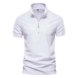 Polos deportivos con media cremallera para hombre, Jersey de algodón de primera calidad, camisetas de golf de manga corta, polos con cremallera de medio cuarto, ropa para hombre - Product Image 3