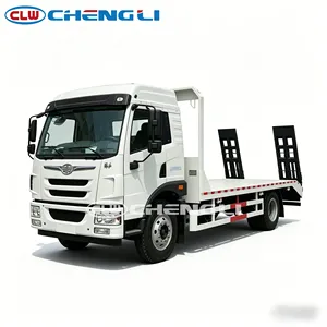 Faw 16t Flatbed Truck Cargo Lorry Heavy Equipment Truck For Sale With Hydraulic Ramp For Machinery Transport At Factory Price - Product Image 6