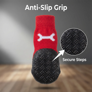 Calcetines para Mascotas de Algodón Ecológicos a Rayas con Dibujos Animados, Antideslizantes, Cómodos, Impermeables, Regalo de Año Nuevo para Perros - Product Image 5