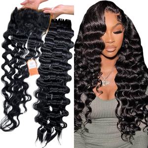 Extensiones de Cabello Humano Virgen Vietnamita Sin Procesar, Ondulado Profundo Suelto, Paquetes de Cabello Humano con Cutícula Alineada de Alta Calidad - Product Image 1