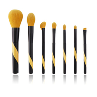 Kit de pinceaux de maquillage à manche bicolore noir et or, 10 pièces, pinceaux synthétiques doux pour le visage, les yeux et les lèvres