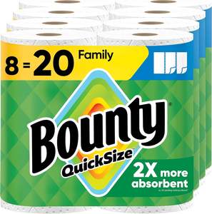 Essuie-tout en papier blanc Bounty Quick-Size, 16 rouleaux familiaux, 40 rouleaux, 3 plis, doux, pliables, jetables, écologiques, pour la cuisine - Product Image 2