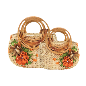 กระเป๋าถือผักตบชวาแฟชั่นพรีเมี่ยมทำด้วยมือและเหมาะสำหรับผู้หญิงในช่วงฤดูร้อนกระเป๋าผู้หญิง - Product Image 1