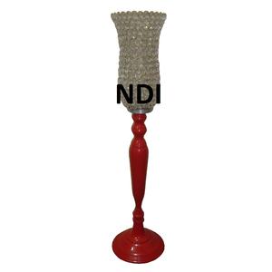 Exclusive Design <b>Candle</b> Sticks Crystal Diamond Votive Holder <b>Red</b> Powder Coated Finishing Metal <b>Candle</b> Holder For Hotels Parties - Product Image 1