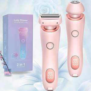 Rasoir électrique pour femmes, étanche, utilisation humide/sèche, épilation indolore, double lame pour jambes, bras, maillot, tête amovible pour utilisation en camping-car - Product Image 2