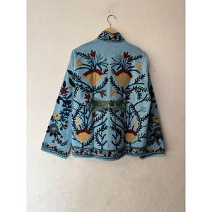 Venta al por mayor bordado a mano chaqueta abrigo Chaqueta corta Uzbek Suzani tela de algodón Unisex fiesta desgaste chaqueta abrigo de mujer - Product Image 2