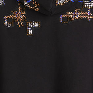 Sweats à capuche pour hommes personnalisés de luxe thermique strass imprimé lourd 100% coton surdimensionné Streetwear sweats à capuche pour hommes - Product Image 3