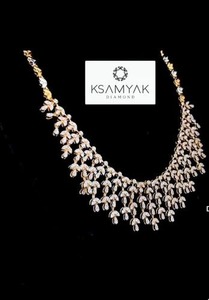 Collier en or blanc 14KT de luxe avec des diamants de laboratoire VVS-VS 48.31 CT EF pour les commandes de bijoux en gros auprès des détaillants et des grossistes - Product Image 2