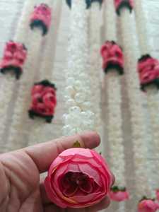 Guirlande de fleurs artificielles Mogra et Ranunculus pour mariage indien Nikah Mehndi Pooja Home Decor Mandap Stage Backdrop - Product Image 6