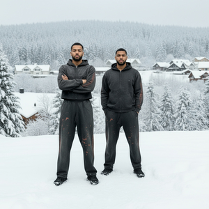 Sweat-shirt à capuche et pantalon en polaire épaisse surdimensionnée Streetwear survêtements unisexe survêtements délavés vintage personnalisés - Product Image 4