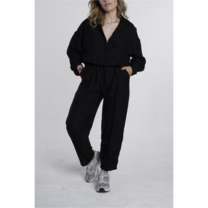 Pantaloni da camicia estivi Oversize in tessuto di lino superiore e inferiore - Product Image 2