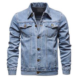 Spring Autumn <b>Men</b> Denim <b>Jackets</b> Casual Solid Color Single Breasted Jeans <b>Jacket</b> <b>Men</b> <b>Slim</b> <b>Fit</b> Cotton Outwear <b>Jackets</b> - Product Image 1
