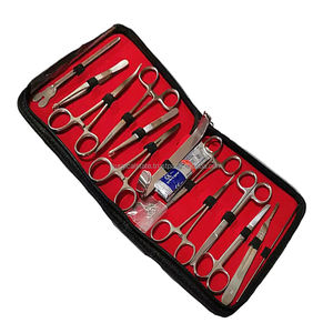 Kit de instrumentos de base quirúrgica médica, fuente de alimentación manual hecha de acero inoxidable y herramienta de práctica de almohadilla de sutura de Metal - Product Image 1