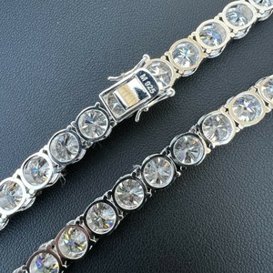7.50MM Round Cut Diamond Prong Setting Tennis Chain For <b>Men</b> - Product Image 2