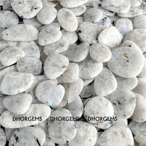 Cabujón de piedra lunar arcoíris natural al por mayor, piedras preciosas de cuarzo de cristal curativo blanco y azul con certificado GIA para Decoración - Product Image 2