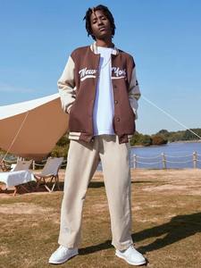 Chaqueta de lana personalizada para hombre, de talla grande, Chenille, bordado, Patchwork, de béisbol, gran oferta - Product Image 4