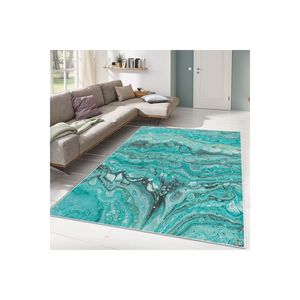 Tapis imprimé numérique marbré turquoise pour adolescent motif de couloir Rectangle pour chambre et salon décoration tapis de maison - Product Image 1