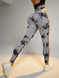 Tie Dye Gym Mujeres Fitness Hip Lifting Yoga Pantalones Entrenamiento Tight Seamless Legging para hombres Ropa DE TRABAJO - Product Image 4