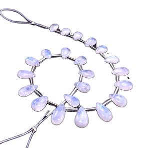 Alta calidad 22 piezas Natural Blue Fire Rainbow Moonstone Briolett Beads Smooth Pera Shape Emiprecious Gemstone Color blanco - Product Image 1