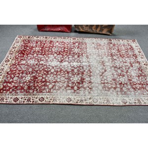 Tapis de 4,2 x 7,3 pieds, tapis vintage, tapis oriental turc en laine rouge - Product Image 3
