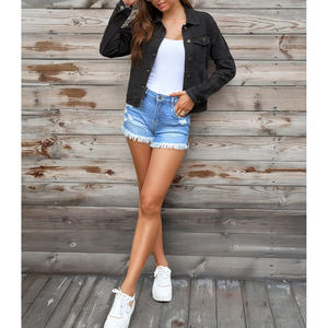 Opción de ropa de abrigo casual de ajuste de moda recortada para trajes modernos la chaqueta de mezclilla de mujer es perfecta para el estilo de temporada - Product Image 5