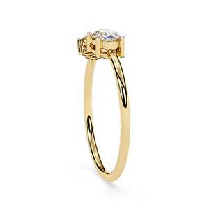 Bagues de fiançailles en diamant naturel 0.35 CT certifiées IGI et ovales en or 18 carats et 14 carats - Product Image 4