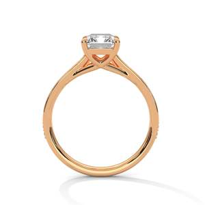 Anillo de Compromiso con Diamante de Laboratorio Esmeralda de 2 Quilates, Claridad VVS, Anillo de Diamante Cultivado en Laboratorio, Oro Sólido, Anillo Personalizable, Anillo de Promesa - Product Image 6