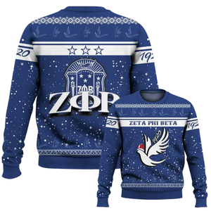 Zeta Phi Beta Greek Sorority 1920 Sweat-shirt à col rond bleu brodé pour femme - Product Image 6