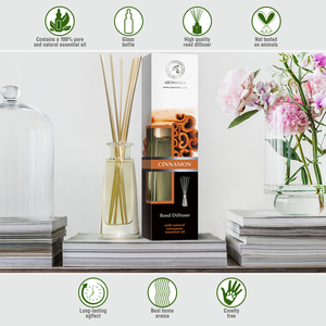 Diffuseur de parfum à la cannelle Aromatika 100 ml avec huile essentielle naturelle, parfum longue durée - Product Image 3