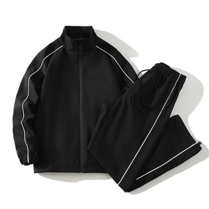 2025 Autumn Running <b>Thermal</b> Windproof Construction Windbreaker Jacket <b>Pants</b> Combo Warm Interior Tracksuits for <b>Men</b> Gym Winter - Product Image 2