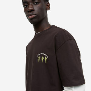 Nuevo estilo personalizado de alta calidad 100% algodón diseño de impresión casual manga corta fresco camiseta suelta hombre - Product Image 5