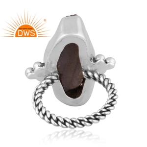 Handmade Oxidized Sterling Silver Natural <b>Labradorite</b> Gemstone Stackable <b>Ring</b> Jewelry For Women Gift For Her - Product Image 4