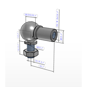 Rótula Angular K0734 DIN71802 CS con Clip de Retención de Acero M8 x 13 para Enlaces Industriales - Product Image 3