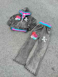 Pantalon de survêtement personnalisé multicolore 100% coton à double taille Pantalon long surdimensionné de haute qualité Streetwear disponible grande taille OEM - Product Image 2