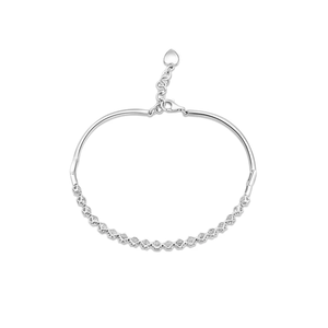 Bracelet de tennis en diamant taille ronde Bracelet plaqué argent sterling véritable 925 solide pour bijoux de mode pour femmes - Product Image 1
