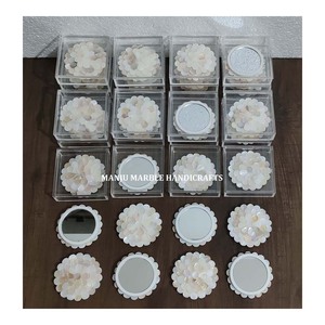 Caja acrílica de espejo de concha de madreperla blanca de calidad superior, obsequios de piedras preciosas de boda, espejo de madreperla MDF - Product Image 4