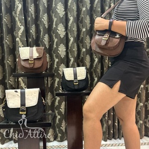 Meilleure vente sac à bandoulière pour femme en cuir de vachette cheveux faits à la main sac à main en cuir véritable occidental fabricant sacs à main en cuir - Product Image 1