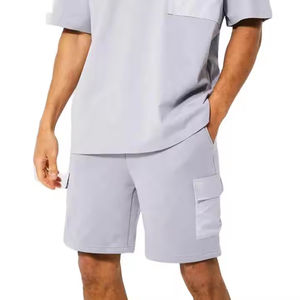 ชุดเซ็ตเสื้อแขนสั้นและกางเกงขาสั้นถักนิตติ้งสำหรับผู้ชาย แบรนด์ DAKHA SPORTS แฟชั่นลำลองสำหรับฤดูร้อน ขายดี - Product Image 3